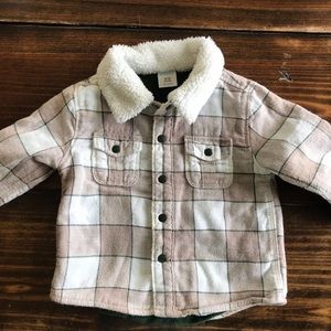 Child’s button up fux fur collar coat